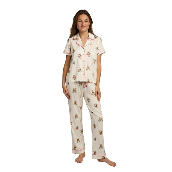 Winnie The Pooh All-Over Character Print Women's 2-Pack Pajama Set -Medium