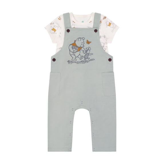 Winnie The Pooh Baby Boy 2 Piece Corduroy Overall Set, Sizes 0-24 Months