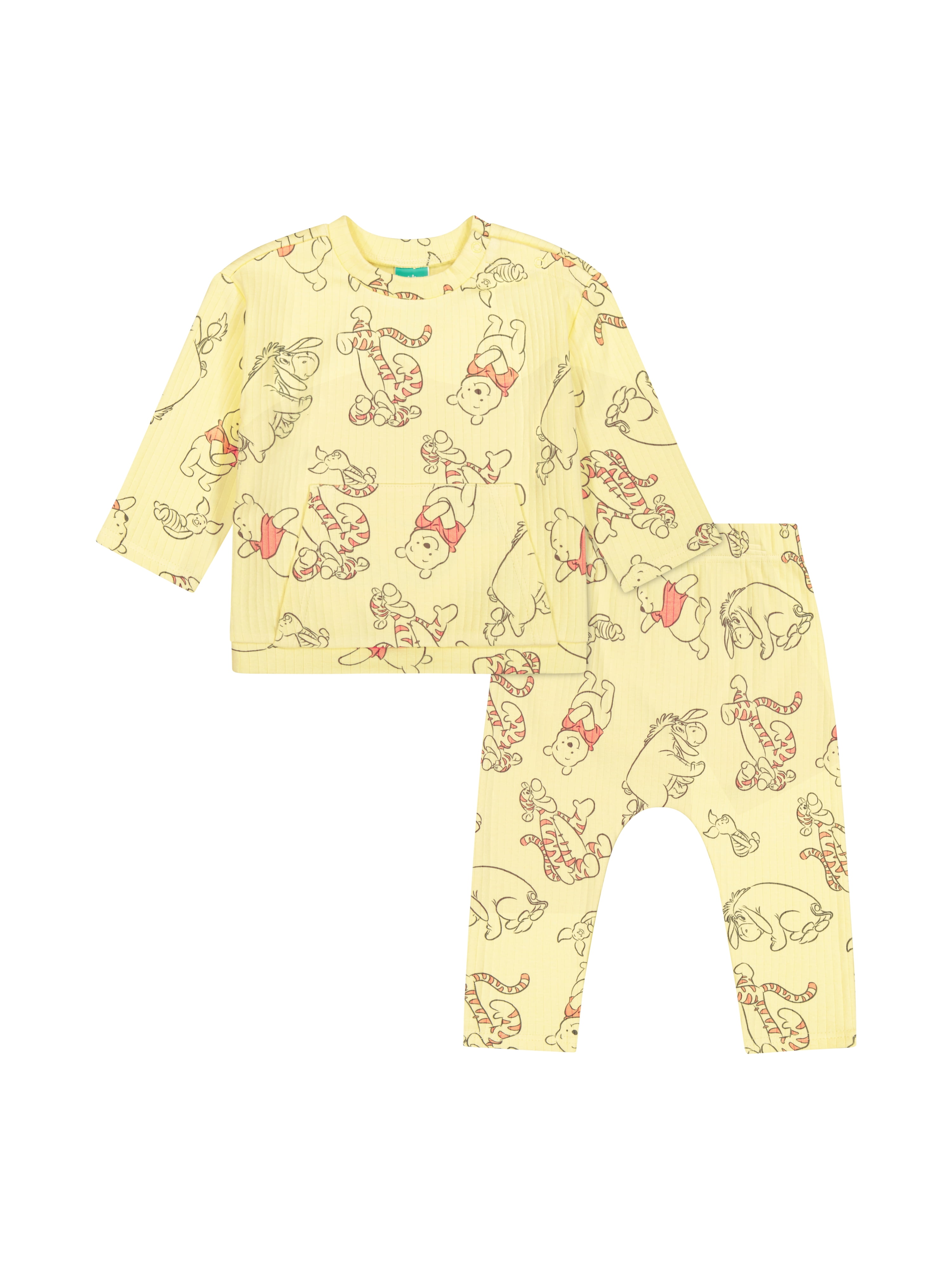 Winnie The Pooh Baby Boy 2 Piece Rib Pant Set, Sizes 0/3 Months-24 Months