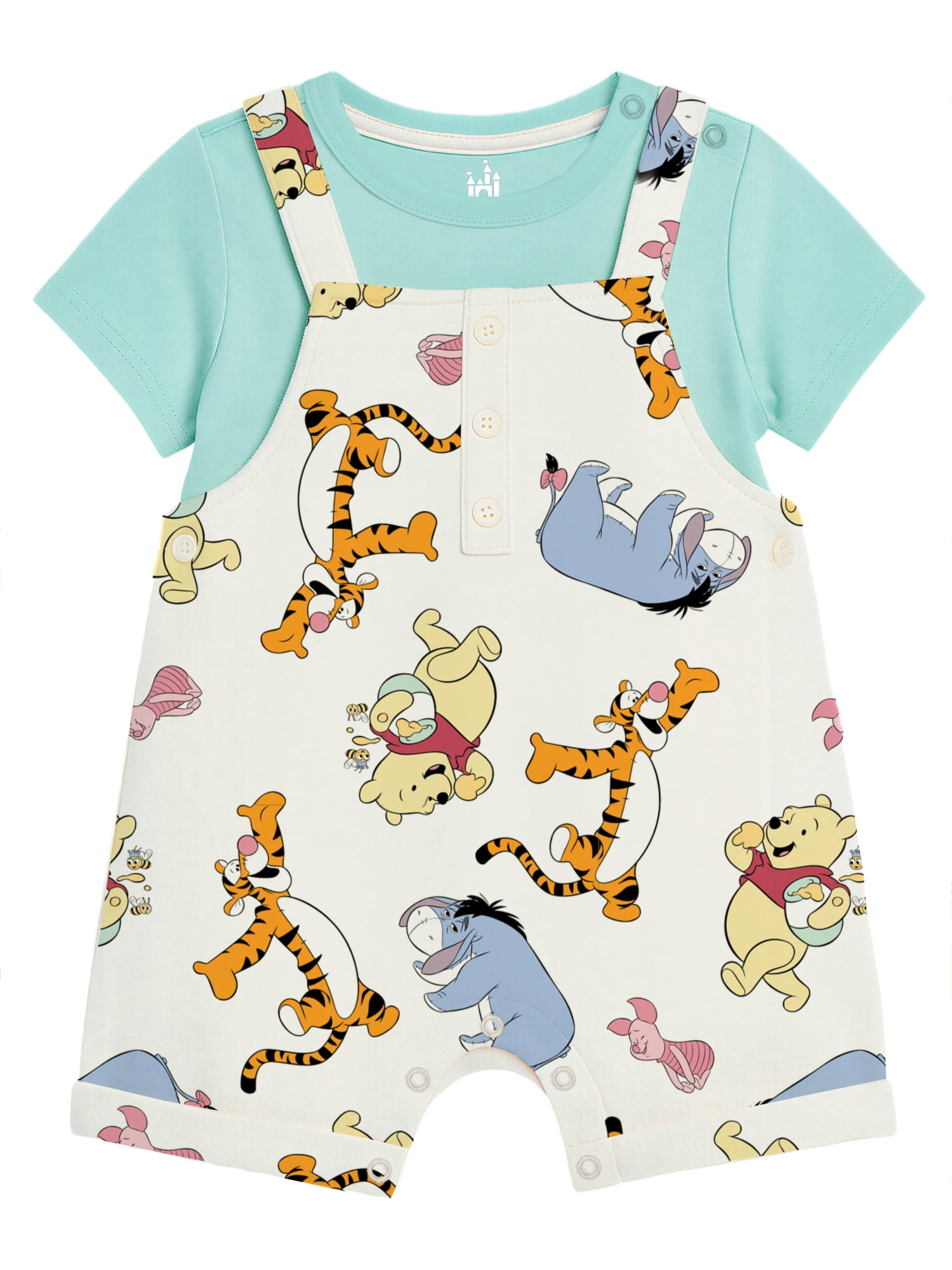 Winnie The Pooh Baby Boy 2 Piece Shortall Set, Sizes 0-24 Months