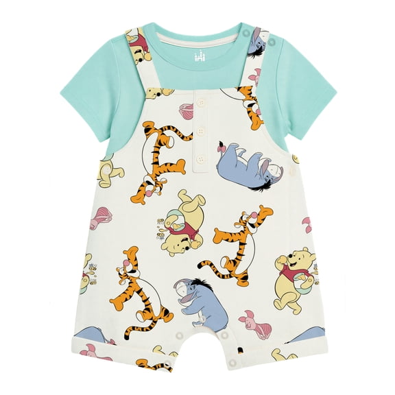 Winnie The Pooh Baby Boy 2 Piece Shortall Set, Sizes 0-24 Months