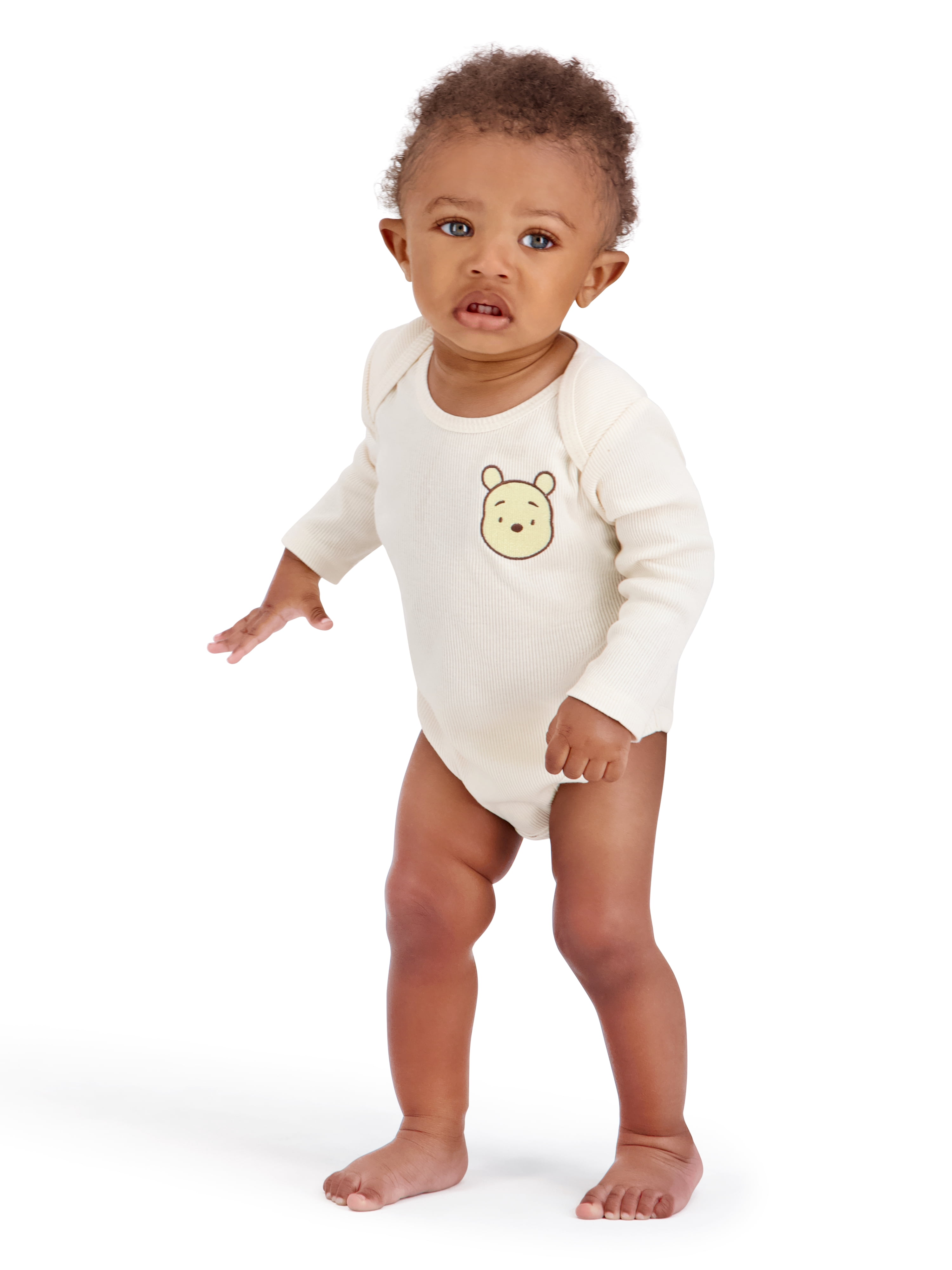 Winnie The Pooh Baby Boy 3 Pack Long Sleeve Bodysuits, Size 0-24 Months