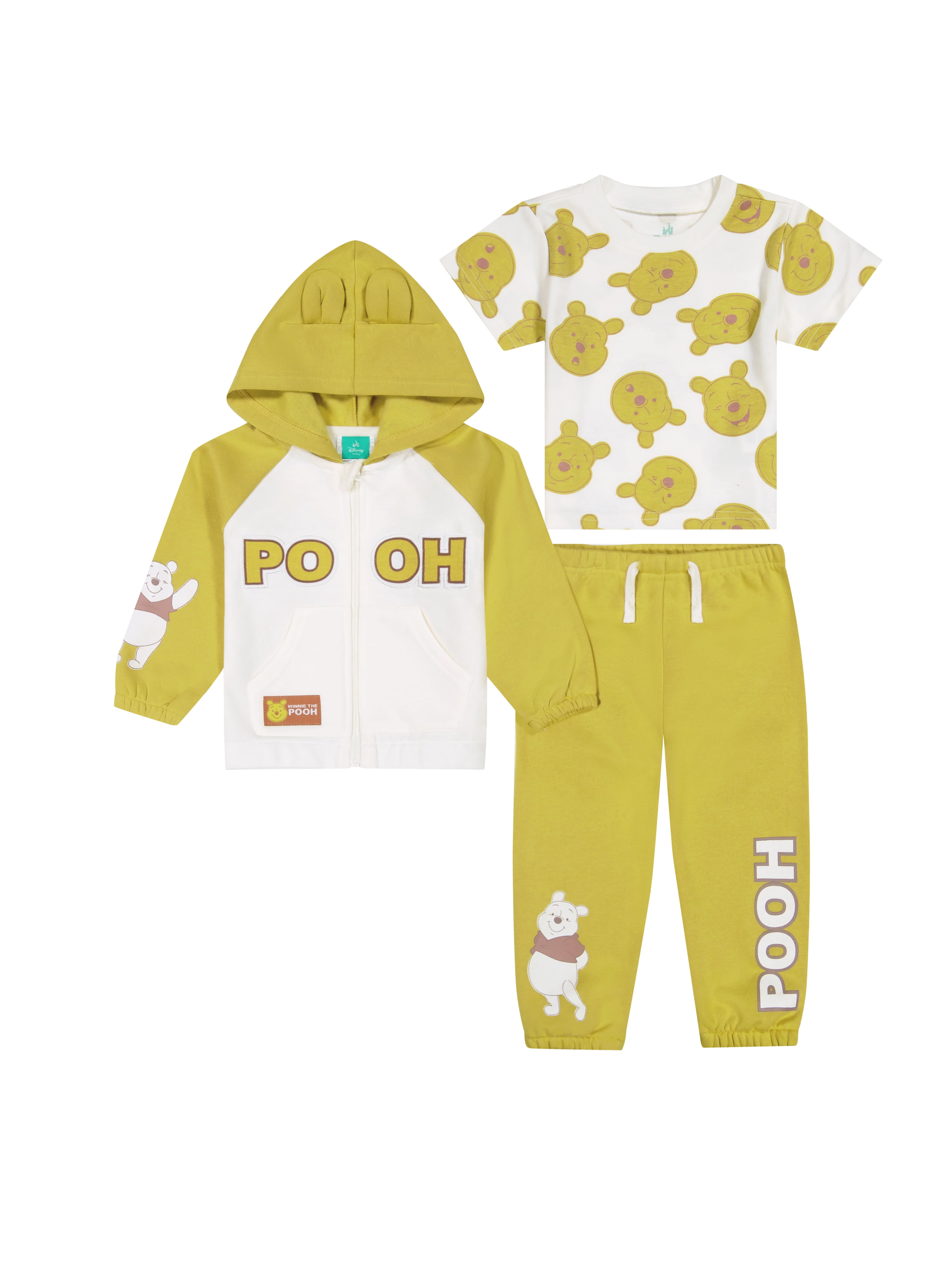 Winnie The Pooh Baby Boy 3 Piece Fleece Jogger Set, Sizes 0-24 Months