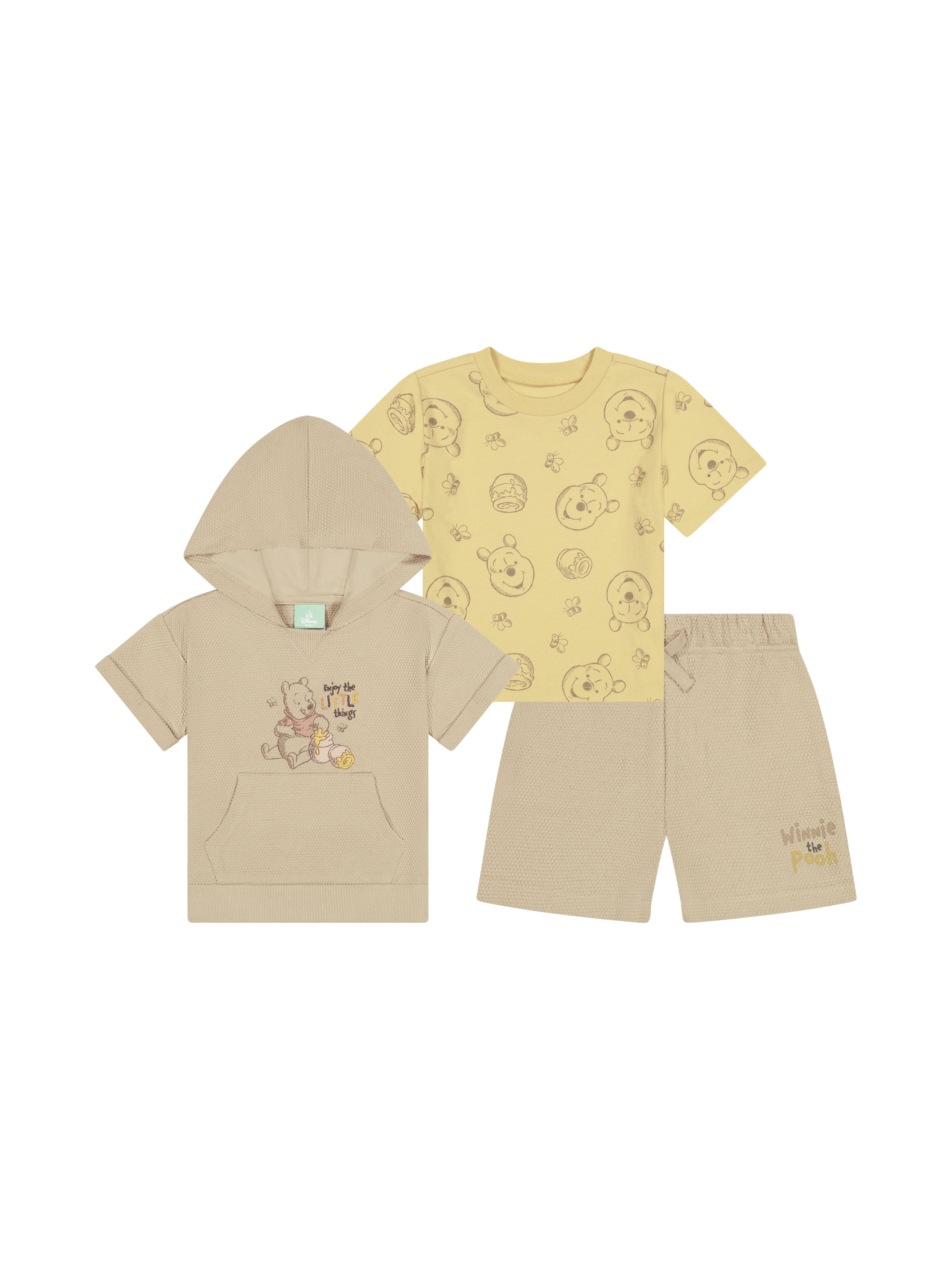 Winnie The Pooh Baby Boy 3 Piece Short Set, Sizes 0-24 Months