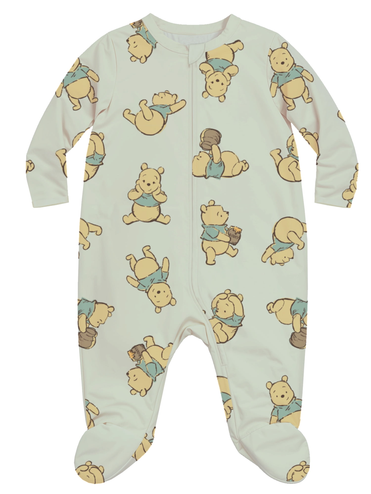 The Coupon deal of  Winnie The Pooh Baby Unisex Printed Long Sleeve Footed Sleep N Play, Sizes Newborn- 9 Months