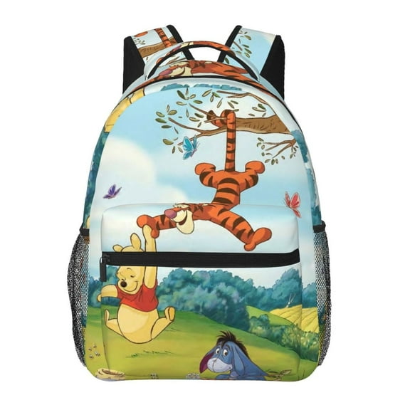 Winnie The Pooh Backpack Cute Printed Lightweight Casual Unisex Laptop Computer Bookbag School Hiking Work Business Travel Daypacks Gifts