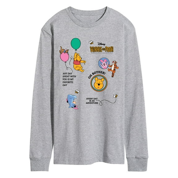 Winnie The Pooh - Balloon Collage - Men's Long Sleeve Graphic T-Shirt