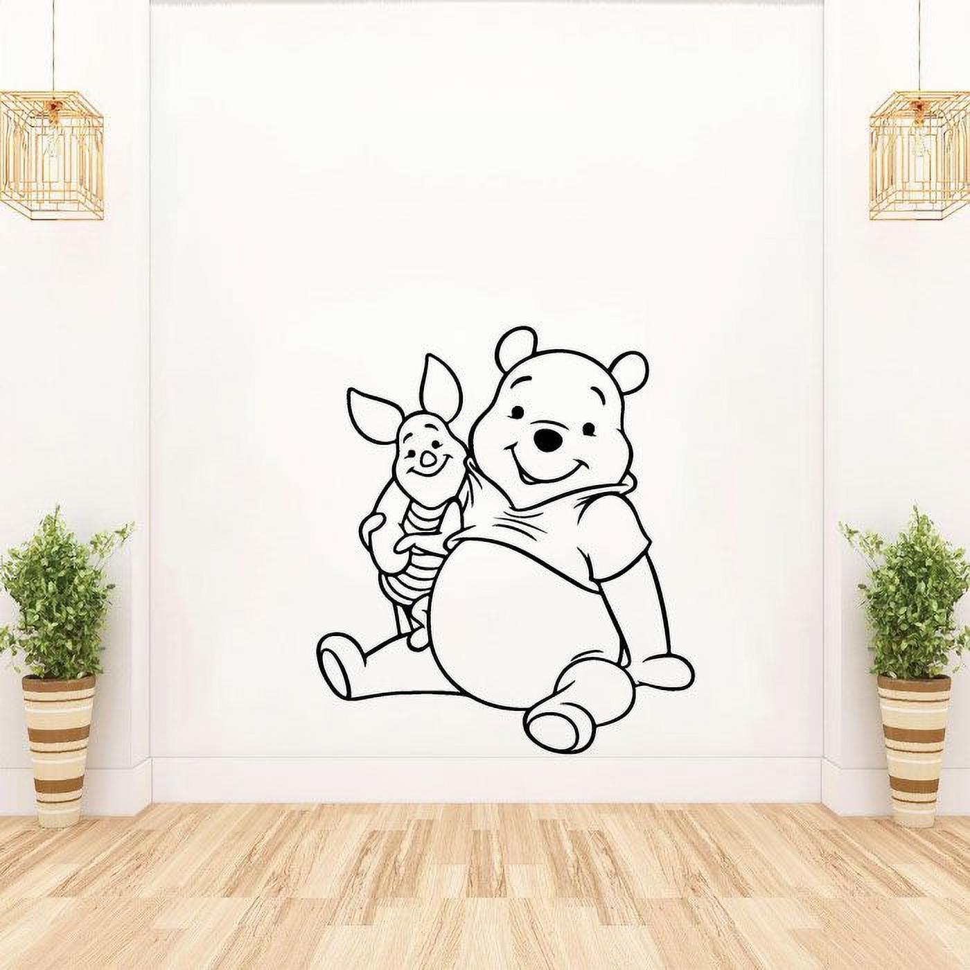 Winnie The Pooh Pooh Bear Pooh Adventures Cute Winnie And Piglet Silhouette Vinyl Sticker Wall Art Decoration Decal For Kids Baby Girl Baby Boy Room Home Room Wall Sticker Decoration Size (8x10 inch) - image 1 of 3