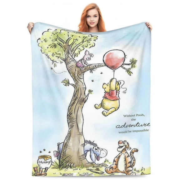 Winnie The Poo Bed Blanket Super Soft Fleece Throw Blanket Lightweight Warm Cozy Cartoon Blankets Gifts for Kids Adults 40"x30"