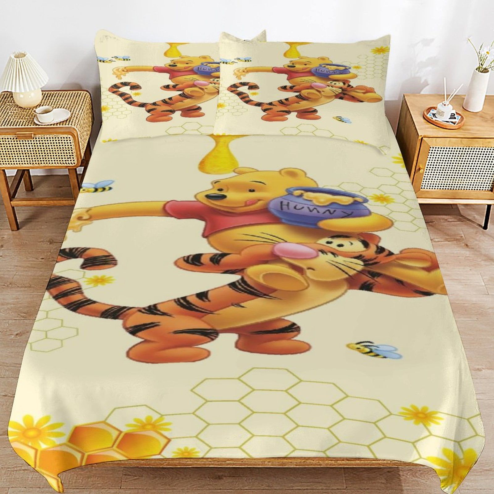 Winnie The Pooh Bed Duvet Cover Microfiber Bedding Sets 3d Printed 