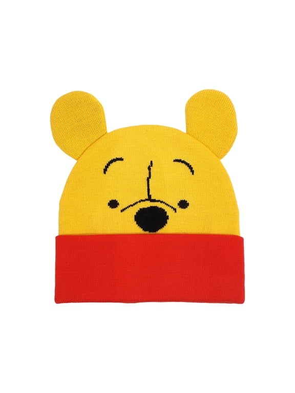 Winnie The Pooh Big Face Knit Cap with Jacquard Design