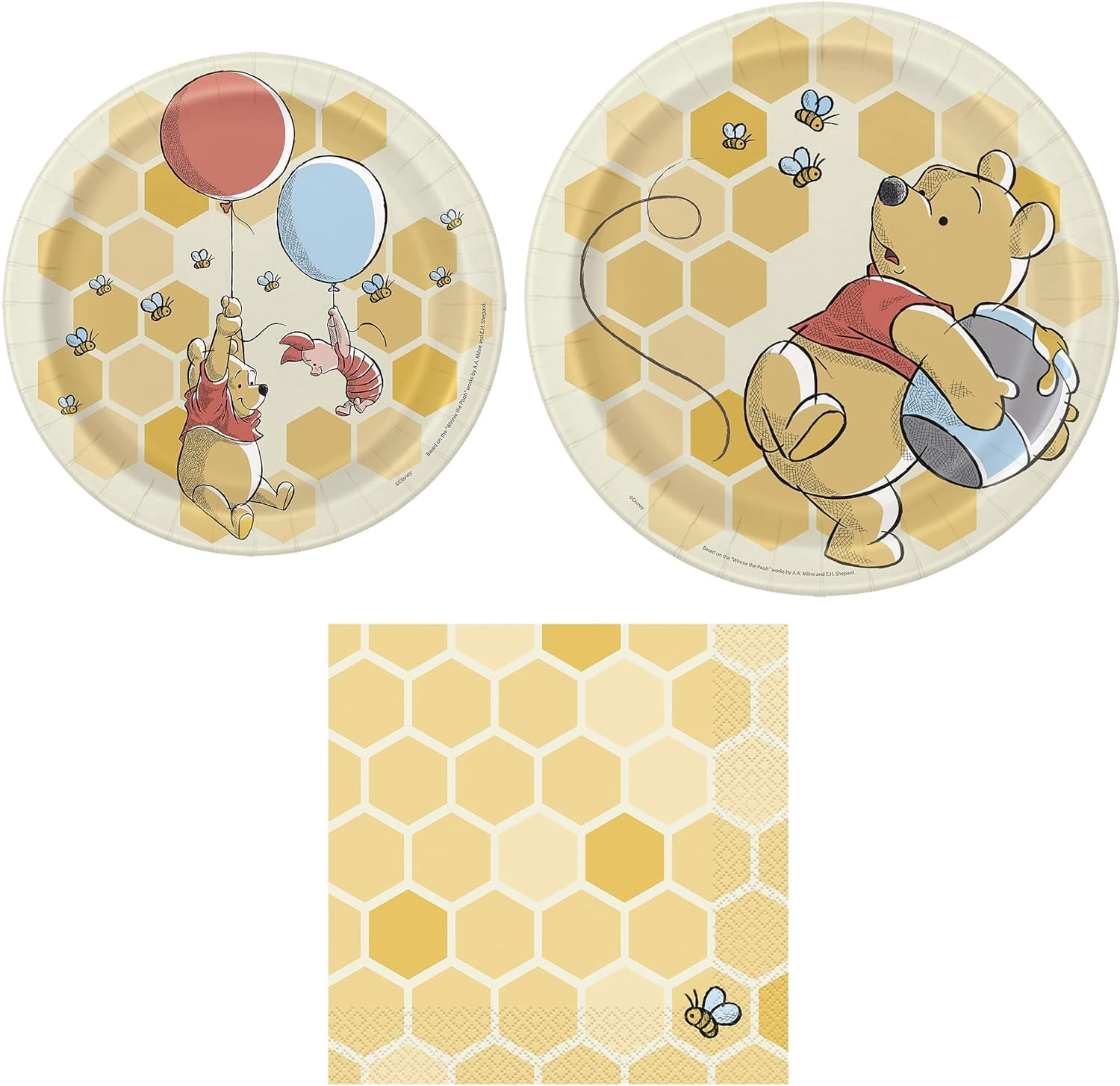 Winnie The Pooh Birthday Party Bundle Dinner Plates, Napkins
