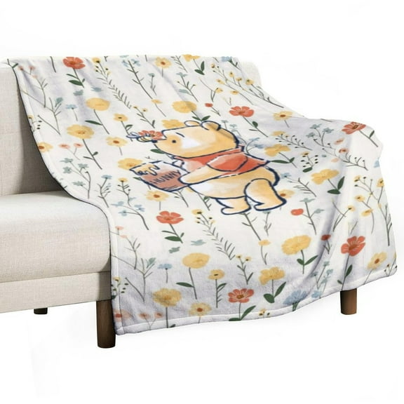 Winnie The Pooh Blanket Anti-pilling Flannel Blankets Ultra Soft Warm Blanket,Lightweight Blanket for Bed, Sofa, Couch, Camping, And Travel - Microplush