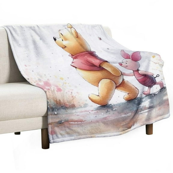 Winnie The Pooh Blanket Anti-pilling Flannel Blankets Ultra Soft Warm Blanket,Lightweight Blanket for Bed, Sofa, Couch, Camping, And Travel - Microplush