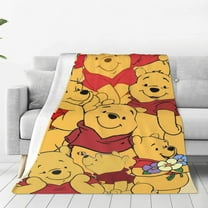Winnie The Pooh Blanket Cute Character All Season Warm Fuzzy Plush Throw Blankets Soft Flannel Blankets for Couch Chair Bed Travel Home Decor 40"X30"