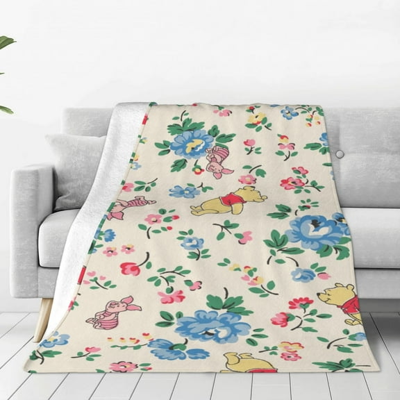 Winnie The Pooh Blanket Cute Character All Season Warm Fuzzy Plush Throw Blankets Soft Flannel Blankets for Couch Chair Bed Travel Home Decor 40"X30"