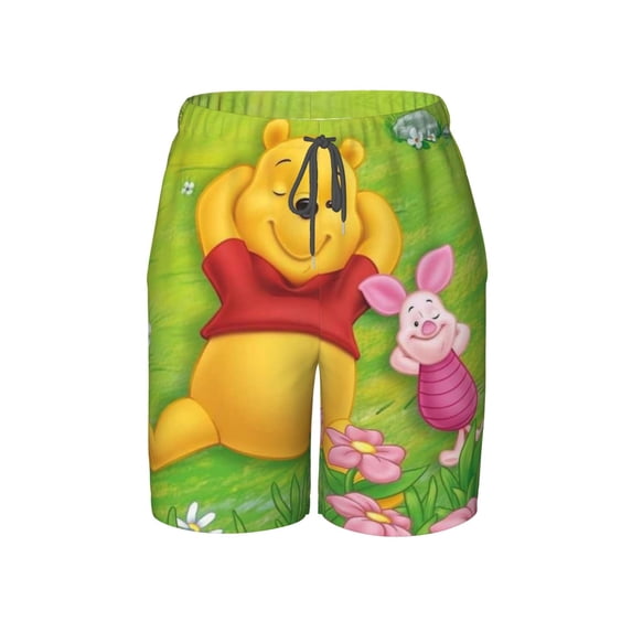 Winnie The Pooh Boy'S Swim Trunks Quick Dry Board Shorts Kids Beach Swim Shorts Bathing Suits Swimsuit