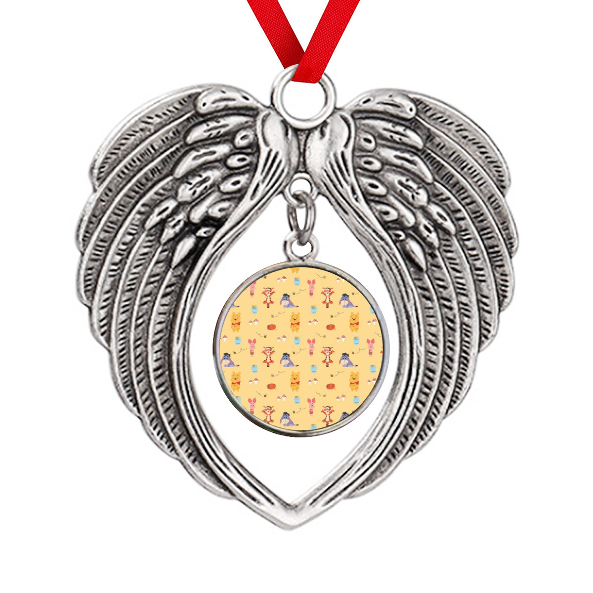 Winnie The Pooh Cartoon Retro Christmas Ornaments Angel Wings Memorial