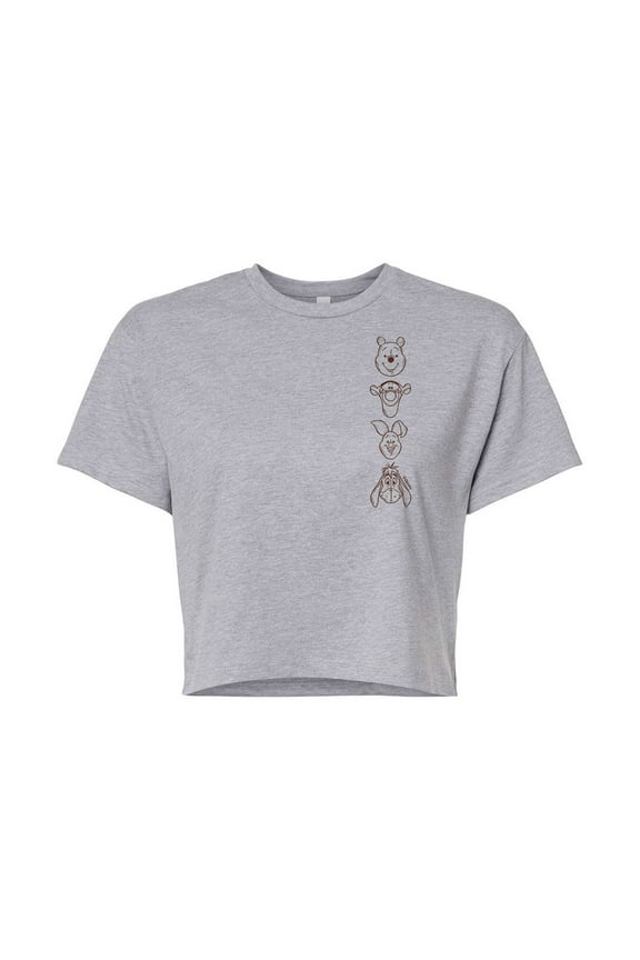 - Character Art - Juniors Cropped Cotton Blend T-Shirt