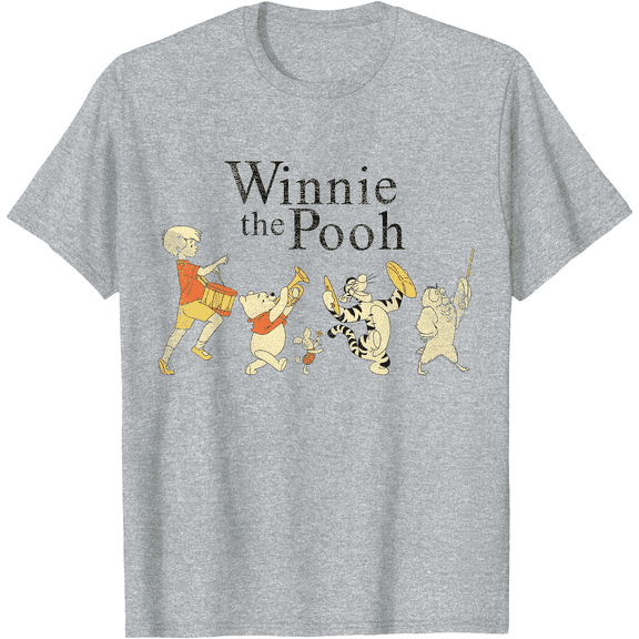 Winnie The Pooh Character Lineup Unisex Softstyle T-Shirt for Men Women Kids,Sport Grey Color,Size 3T