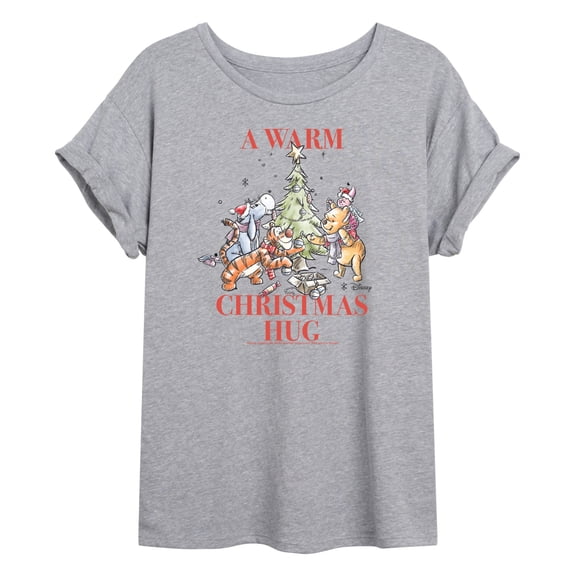 Winnie The Pooh - Christmas Crew - Juniors Oversized Graphic T-Shirt