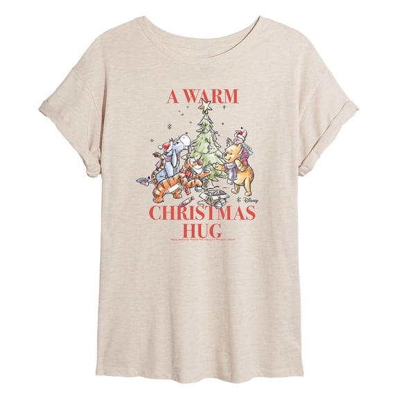 Winnie The Pooh - Christmas Crew - Juniors Oversized Graphic T-Shirt