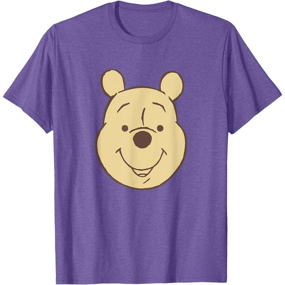 Winnie The Pooh Classic Vintage Bear Big Face Unisex Softstyle T-Shirt for Men Women Kids,Purple Heather Color,Size 2XL