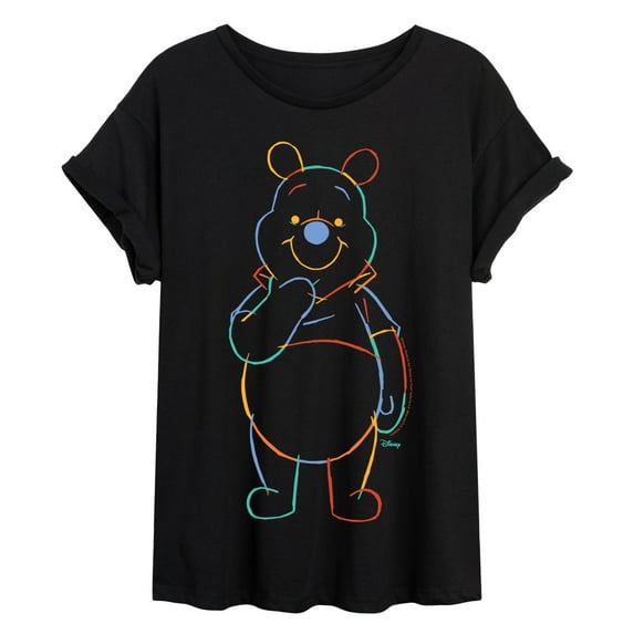 Winnie The Pooh - Colorful Sketch - Womens Oversized Graphic T-Shirt