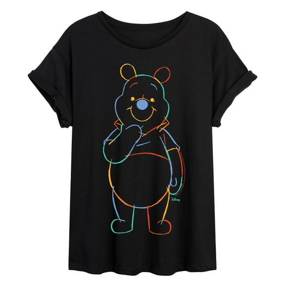 Winnie The Pooh - Colorful Sketch - Womens Oversized Graphic T-Shirt