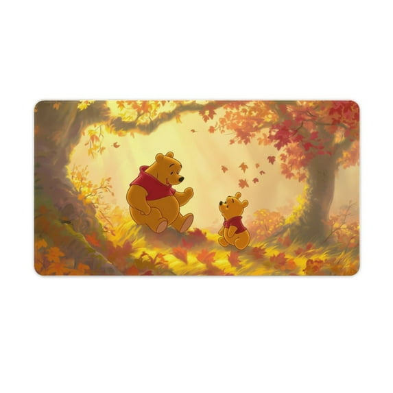Winnie The Pooh Desk Pad Mouse Pad, Large Gaming Mouse Mat with Stitched Edges, Non-Slip Rubber Base Mous Mat for Office Computer Keyboard Laptop