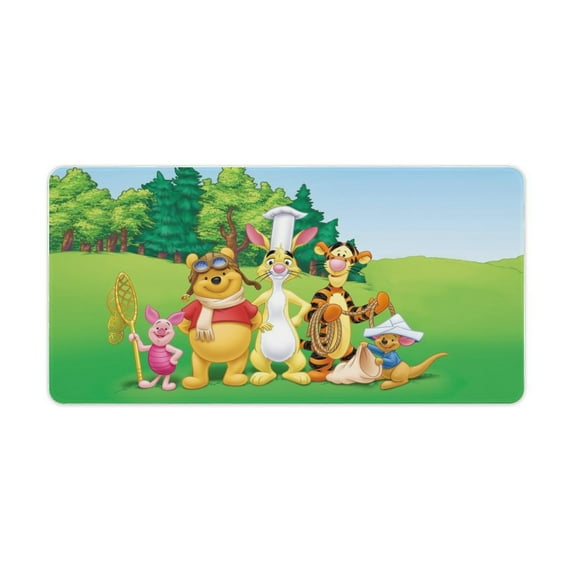 Winnie The Pooh Desk Pad Mouse Pad, Large Gaming Mouse Mat with Stitched Edges, Non-Slip Rubber Base Mous Mat for Office Computer Keyboard Laptop