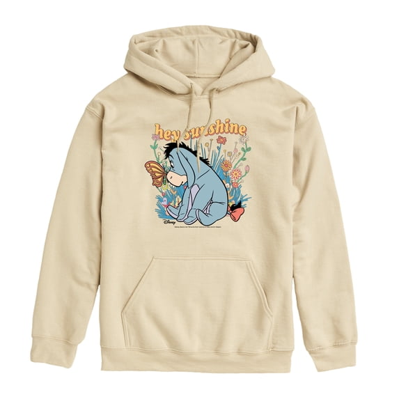Winnie The Pooh - Eeyore Butterfly Flowers Men's Graphic Fleece Pullover Hoodie