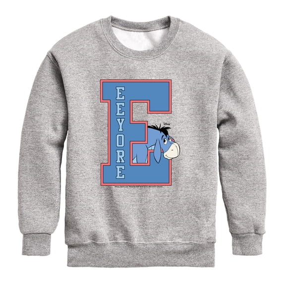 Winnie The Pooh - Eeyore Collegiate Graphic Long Sleeve Fleece Sweatshirt