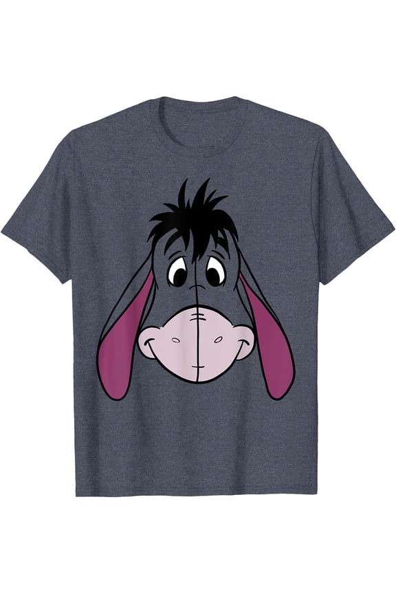 Winnie The Pooh Eeyore Large Face Unisex Softstyle T-Shirt for Men Women Kids,Heather Navy Color,Size 2XL