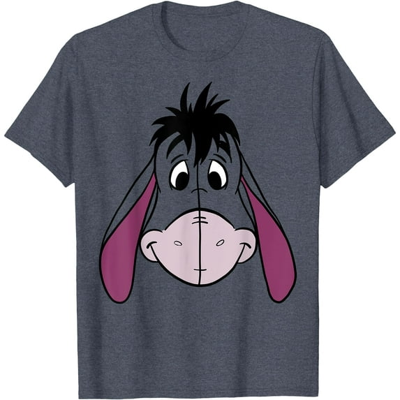 Winnie The Pooh Eeyore Large Face Unisex Softstyle T-Shirt for Men Women Kids,Heather Navy Color,Size L