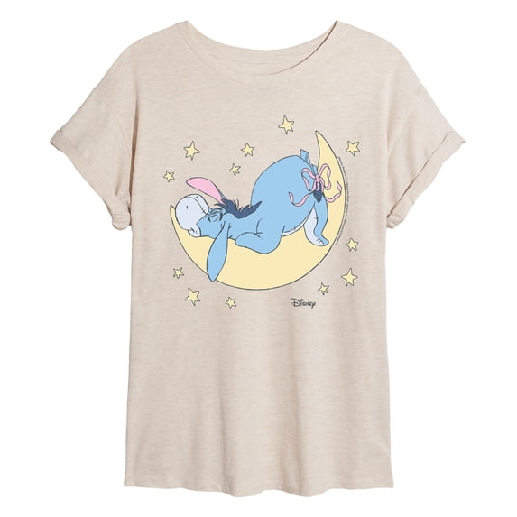 Winnie The Pooh - Eeyore Moon - Juniors Oversized Graphic T-Shirt