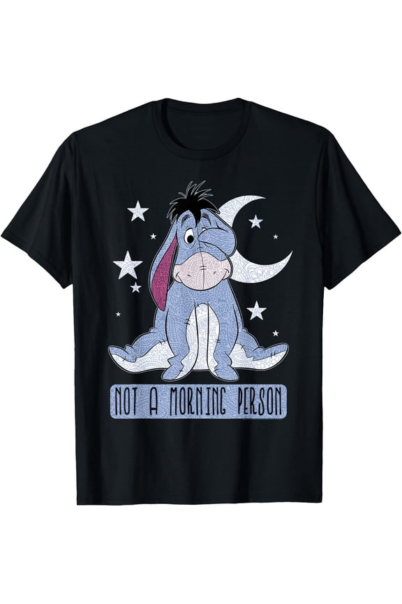 Winnie The Pooh Eeyore Not A Morning Person Unisex Softstyle T-Shirt for Men Women Kids,Black Color,Size 3T