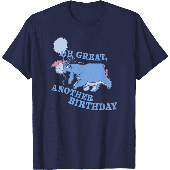Winnie The Pooh Eeyore Oh Great Another Birthday Unisex Softstyle T-Shirt for Men Women Kids,Navy Color,Size YXS