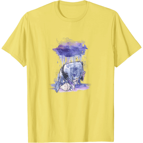 Winnie The Pooh Eeyore Watercolor Rain Cloud Unisex Softstyle T-Shirt for Men Women Kids,Cornsilk Color,Size XL