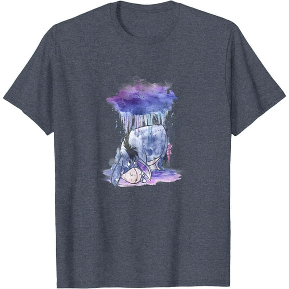 Winnie The Pooh Eeyore Watercolor Rain Cloud Unisex Softstyle T-Shirt for Men Women Kids,Heather Navy Color,Size 2XL