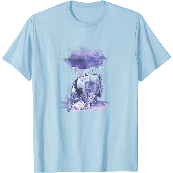 Winnie The Pooh Eeyore Watercolor Rain Cloud Unisex Softstyle T-Shirt for Men Women Kids,Light Blue Color,Size 2T