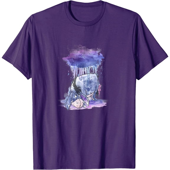 Winnie The Pooh Eeyore Watercolor Rain Cloud Unisex Softstyle T-Shirt for Men Women Kids,Purple Color,Size XL