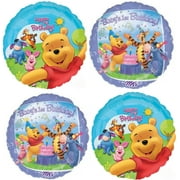 Winnie The Pooh First Birthday - 4 Large 18" Balloon Party Decorations For A Baby's 1st Birthday