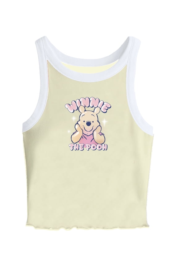 Winnie The Pooh Girls Airbrushed Ringer Graphic Tank Top, Sizes 4-16