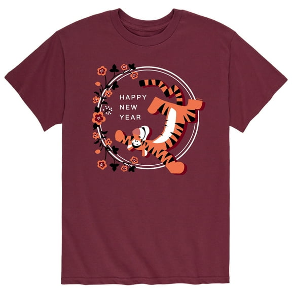 Winnie The Pooh - Happy New Year Circle - Men's Short Sleeve Graphic T-Shirt