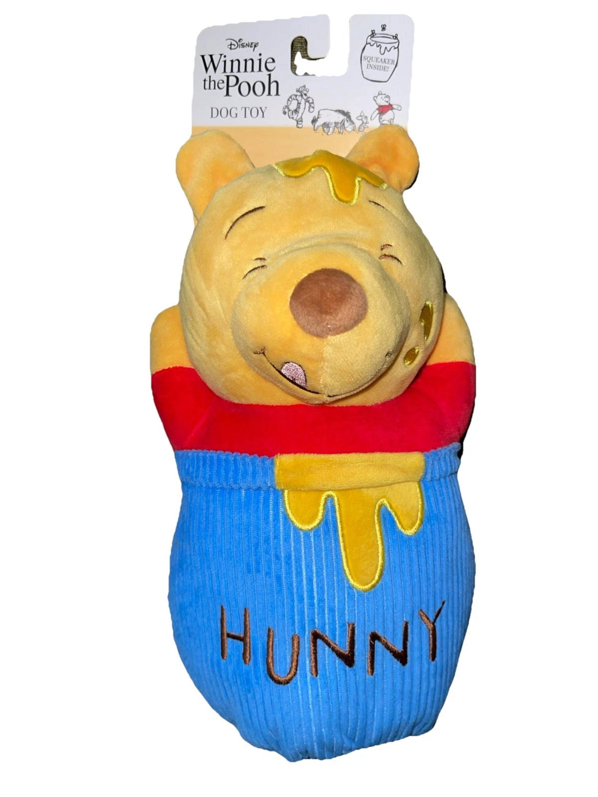 Winnie The Pooh Honey Bucket Hunny 11’’ Plush Squeaky Crinkle Dog Toy