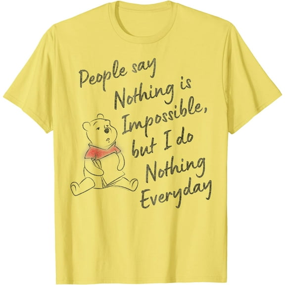 Winnie The Pooh I Do Nothing Everyday Quote Unisex Softstyle T-Shirt for Men Women Kids,Cornsilk Color,Size L