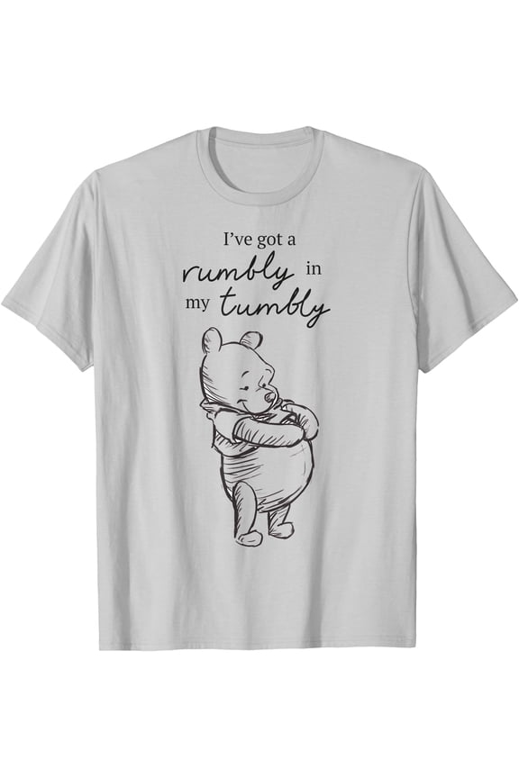 Winnie The Pooh I've Got A Rumbly In My Tumbly Logo Unisex Softstyle T-Shirt for Men Women Kids,Ice Grey Color,Size XL