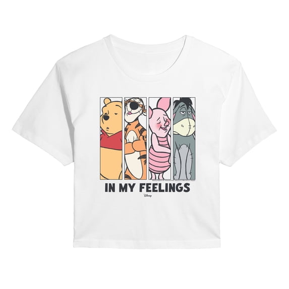 Winnie The Pooh - In My Feelings - Juniors Cropped Short Sleeve Graphic T-Shirt
