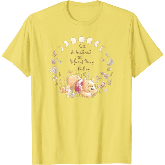 Winnie The Pooh Inspirational Pooh Quote Poster Unisex Softstyle T-Shirt for Men Women Kids,Cornsilk Color,Size 2XL